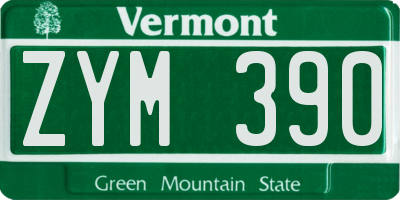VT license plate ZYM390