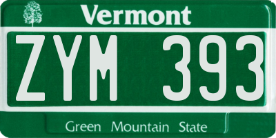 VT license plate ZYM393