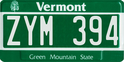 VT license plate ZYM394