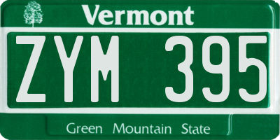 VT license plate ZYM395