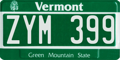 VT license plate ZYM399