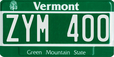 VT license plate ZYM400