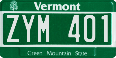 VT license plate ZYM401
