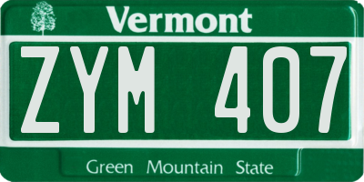 VT license plate ZYM407