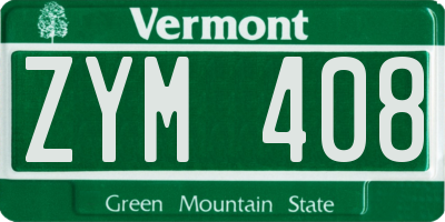 VT license plate ZYM408