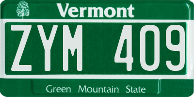 VT license plate ZYM409