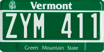 VT license plate ZYM411