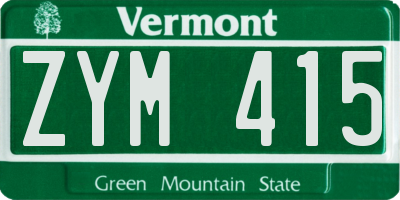 VT license plate ZYM415