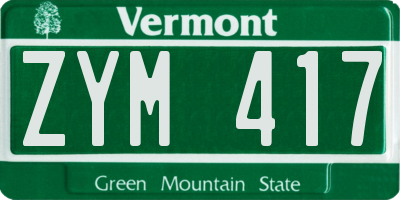 VT license plate ZYM417