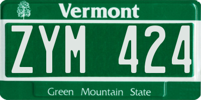 VT license plate ZYM424