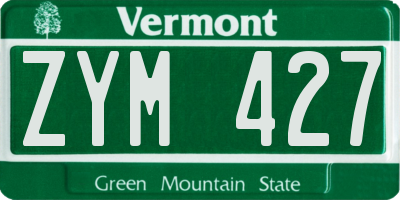 VT license plate ZYM427