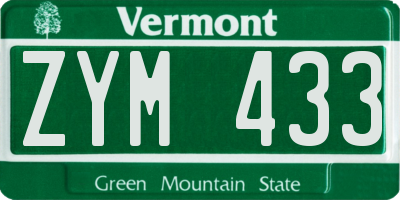 VT license plate ZYM433