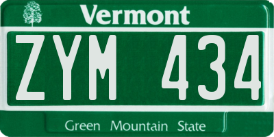 VT license plate ZYM434
