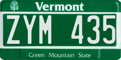VT license plate ZYM435