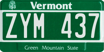VT license plate ZYM437