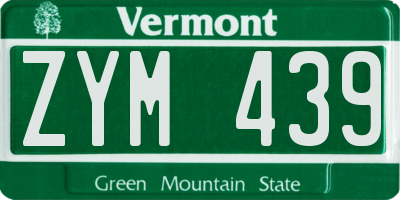 VT license plate ZYM439