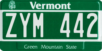 VT license plate ZYM442