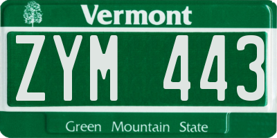 VT license plate ZYM443