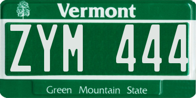 VT license plate ZYM444
