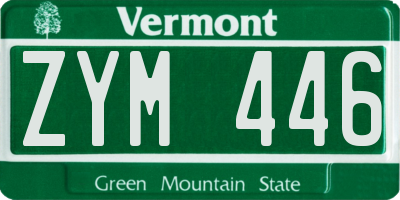 VT license plate ZYM446