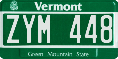 VT license plate ZYM448