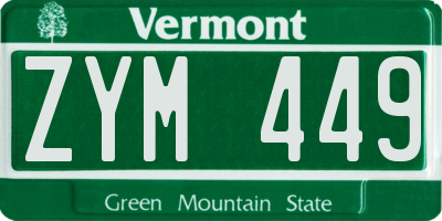 VT license plate ZYM449