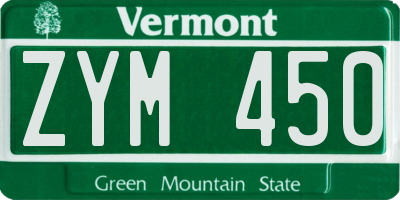 VT license plate ZYM450