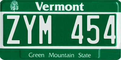 VT license plate ZYM454