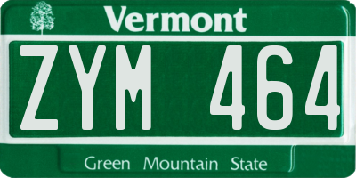 VT license plate ZYM464