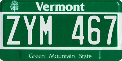 VT license plate ZYM467