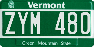 VT license plate ZYM480