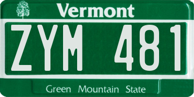 VT license plate ZYM481