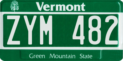VT license plate ZYM482