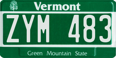 VT license plate ZYM483