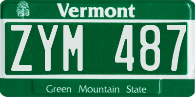 VT license plate ZYM487
