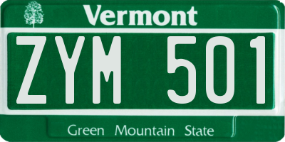 VT license plate ZYM501