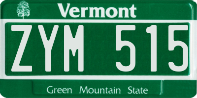 VT license plate ZYM515