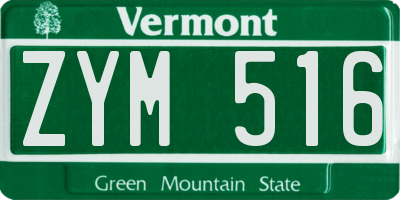 VT license plate ZYM516