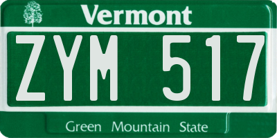 VT license plate ZYM517