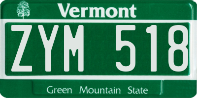 VT license plate ZYM518