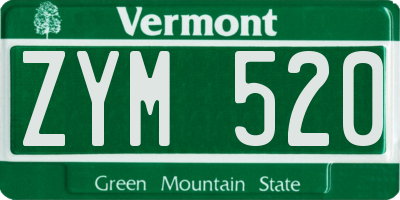 VT license plate ZYM520