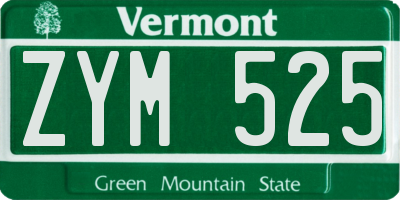 VT license plate ZYM525