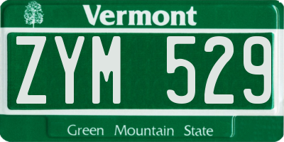 VT license plate ZYM529