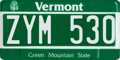 VT license plate ZYM530