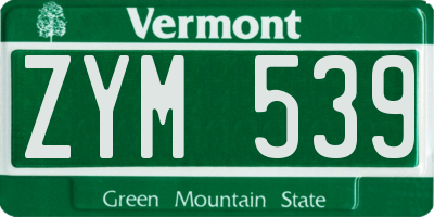 VT license plate ZYM539