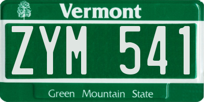 VT license plate ZYM541