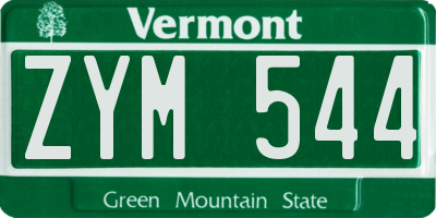VT license plate ZYM544