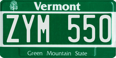VT license plate ZYM550