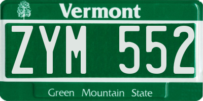 VT license plate ZYM552