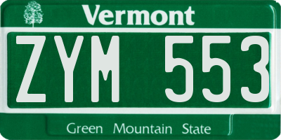 VT license plate ZYM553